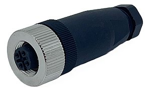 Conector Para Sensor M12 4 Pinos Femea Reto Pg7 250v 4a Ip67