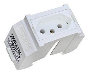 Tomada 2p+t 20a Branca Padrão Brasileiro Trilho Din Cor Branco