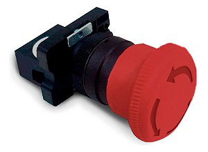 Botão De Emergência 1nf C/trava Girar P/destravar Xb2-es542