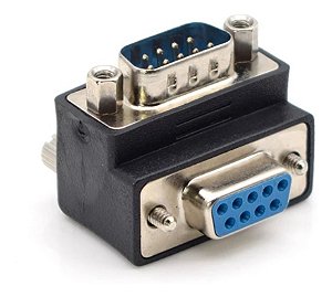 Adaptador Db9 90° Fêmea P/ Macho Para Cabo Serial Ihm E Clp