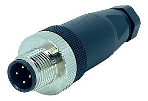 Conector Para Sensor M12 4 Pinos Macho Reto Pg7 250v Ip67 4a