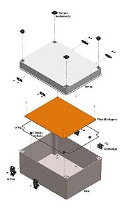 Caixa Painel Comando Elétrico Quadro Plástico Cinza 40x30x20 Cor Bege