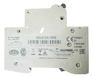 Disjuntor Monopolar Siemens Curva C 4  5sl1