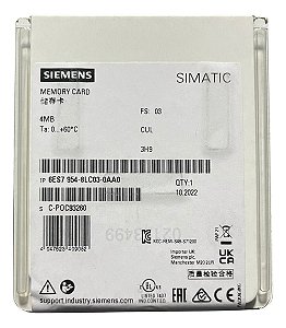 6es7954-8lc03-0aa0 Siemens Simatic Cartão De Memoria