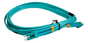 4x Cordão Óptico Lc/lc Duplex Multimodo 50/125 Om3 10gb 3m