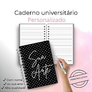 CADERNO UNIVERSITÁRIO PERSONALIZADO- 19x26cm