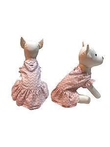 Vestido Pet Estampa Zig Zag Rosa Candy Para Cadelas
