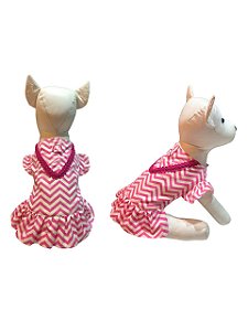 Vestido Pet Estampa Zig Zag Rosa Glam Para Cadelas