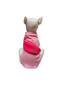 Camisa com Pochete para Cadelas Rosa Bebê