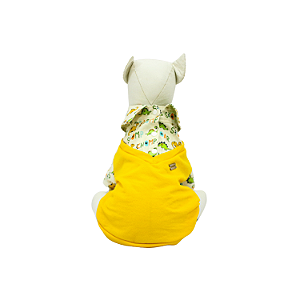 Suéter Pet Amarelo C/ Estampa Dino Para Cachorros