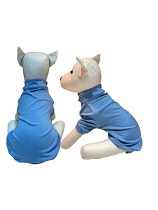 Camisa Pet Proteção UV Azul Celeste Para Cachorros e Gatos