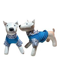 Camisa Suetér Pet Âncora Azul Para Cachorros