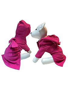 Roupão de Banho Pet Rosa Pink P/ Cachorros e Gatos