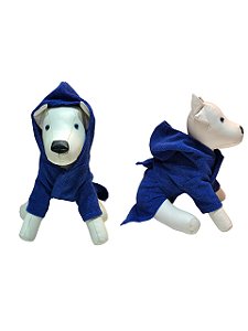 Roupão de Banho Pet Azul Marinho P/ Cachorros e Gatos