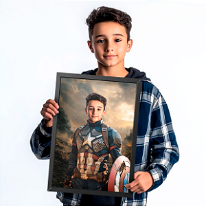 Quadro Capitão América "Força e Honra"