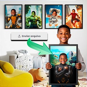 (ESCOLHA O HERÓI) Quadro Personalizado Multiverso Heroizitos