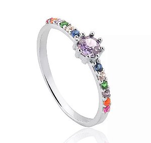 ANEL DE PRATA COLORIDO PEDRA ALEXANDRITA
