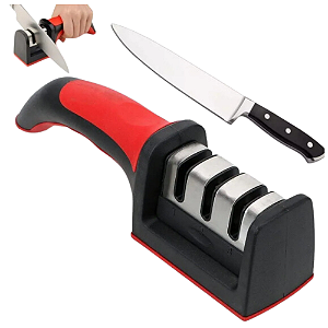 Afiador de faca vermelho e preto INNOVI CRAFT