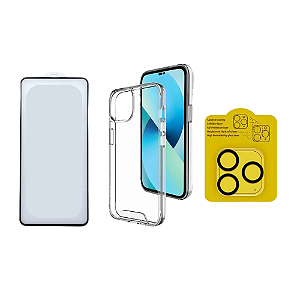 Kit película de tela, película de câmera e Capinha compatível com Iphone diversos modelos