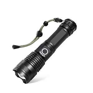 Lanterna Tática T9 Militar Super Potente Led Recarregável USB com Zoom Longo Alcance para Trilhas Sitio Fazenda Vigilante INNOVI CRAFT