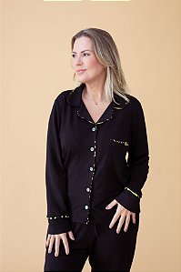 Pijama americano longo Preto Citrino