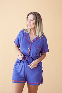 Pijama americano curto Azul Denim