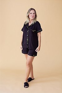 Pijama americano curto Preto Citrino