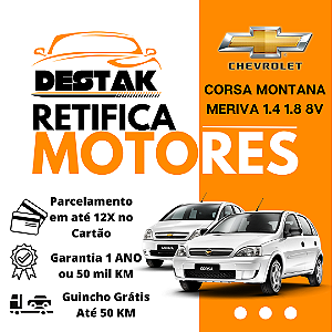Retifica do Motor Corsa Montana Meriva 1.4 1.8 8V