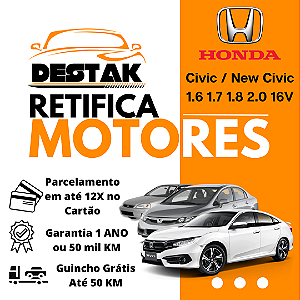 Retifica Motor Honda Civic New Civic 1.6 1.7 1.8 2.0 16V