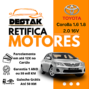 Retifica Motor Corolla 1.6 1.8 2.0 16V
