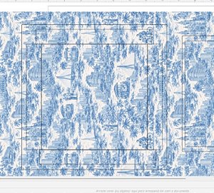 CAIXA CARTONADA ESTAMPADA AZUL 32,5X32,5X10,5cm