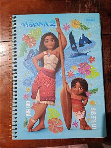 Caderno Moana2 80 folhas 1 matéria com espiral