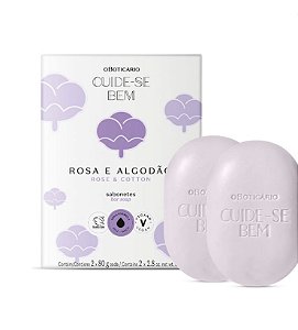 Sabonetes Cuide-se Bem Rosa e Algodão 2x80g Cada