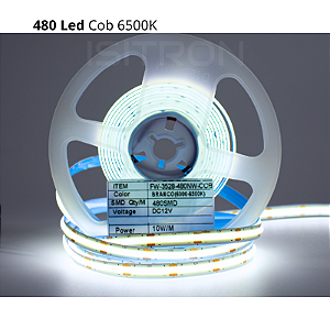 Fita 480 Led Cob Branco Frio 6500k Dupla Face IP20 5 Metros