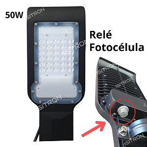 Luminária Led 50W Relé Fotocélula Integrado uso geral