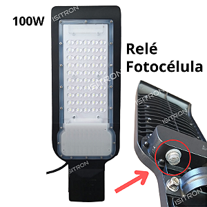 Luminária Led 100W Relé Fotocélula Integrado uso geral