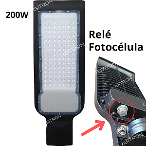 Luminária Led 200W Relé Fotocélula Integrado uso geral