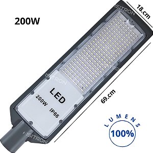 Luminária 200W Fator 100% Led SMD IP66 Base Redonda uso geral