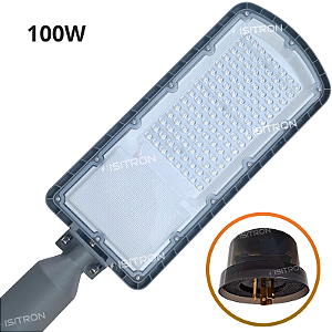 Luminária 100W Com (DPS) Proteção Contra Surto Base Redonda Relé Fotocélula Led SMD 160LM/W uso geral