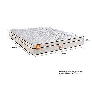 COLCHÃO CASAL PEQUIM  EURO-PILLOW INDUCOL 1,38X1,88