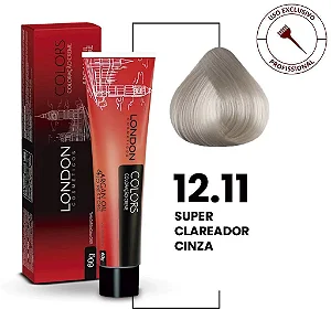 Coloração com Amônia Colors 12.11 Super Clareador Cinza 60g | London Cosméticos