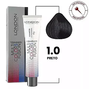 Tonalizante Multi Colors Fusion 1.0 Preto 60g | London Cosméticos