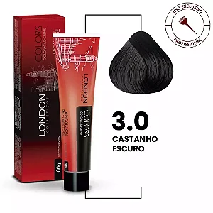 Coloração com Amônia Colors 3.0 Castanho Escuro 60g | London Cosméticos