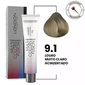 Tonalizante Multi Colors Fusion 9.1 Louro Muito Claro Acinzentado 60g | London Cosméticos