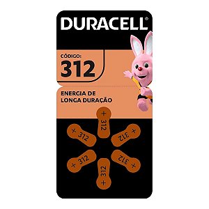 Pilha Auditiva Duracell 312  6 Unidades