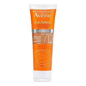 Protetor Solar Facial Avène FPS 70 Mat Perfect Clareador Cor Média 40g Fluido