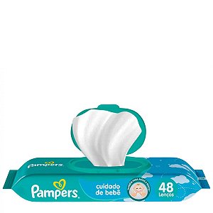 Lenço Umedecido Pampers Cuidado de Bebê 48 Unidades
