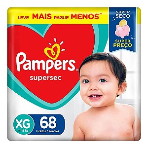 Fralda Pampers Super Sec XG 68 Unidades