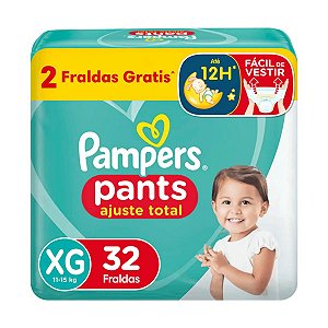 Fralda Pampers Pants Ajuste Total Roupinha XG 32 unidades
