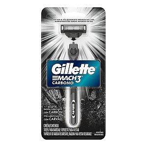 Aparelho de Barbear Gillette Mach3 Carbono Recarregável 1 Unidade